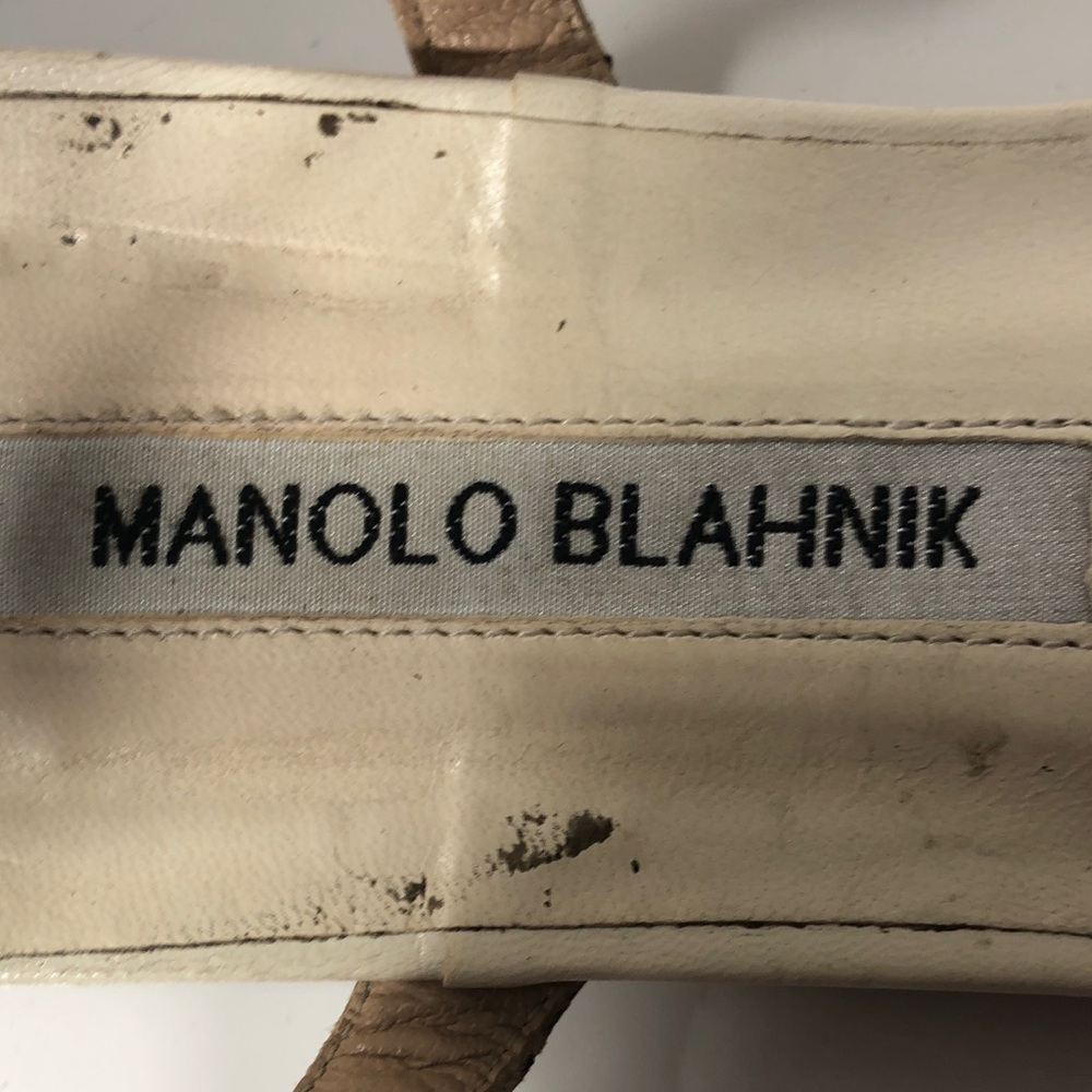 Manolo Blahnik Handmade in Italy. Leather Animal Print Flats Sandals, Size 7 (US - Picture 3 of 14